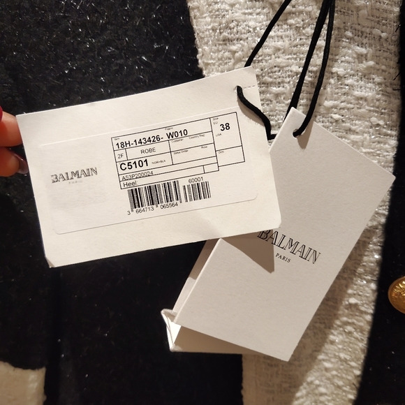 NWT Balmain Women's Black Feather Hem Tweed Dress 38 Retail $3800 - Picture 6 of 11